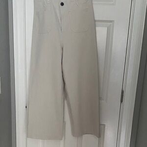 T Tahari Cream Wide-Leg Pants